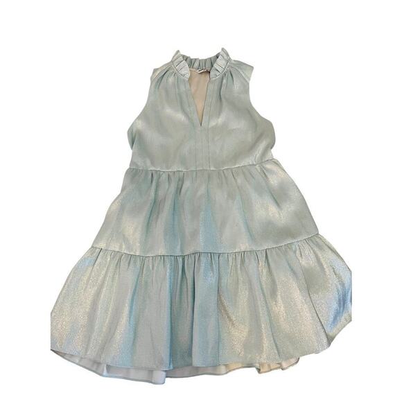 Amanda Uprichard Connolly Dress in Ice blue size M metallic sleeveless mini - Picture 6 of 8